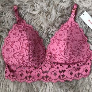 Wire Free Lined Nursing Lace Bralette Racerback